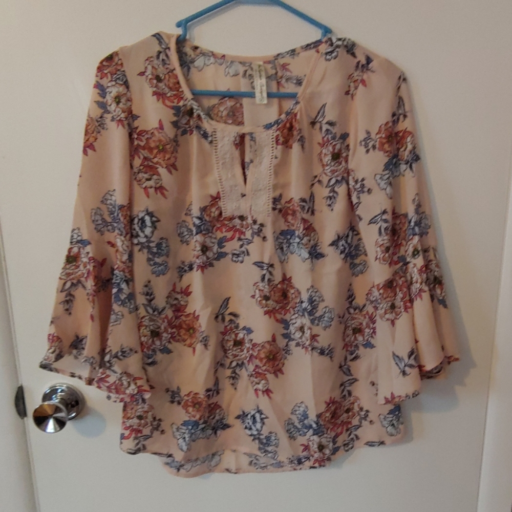 Peach Floral Blouse